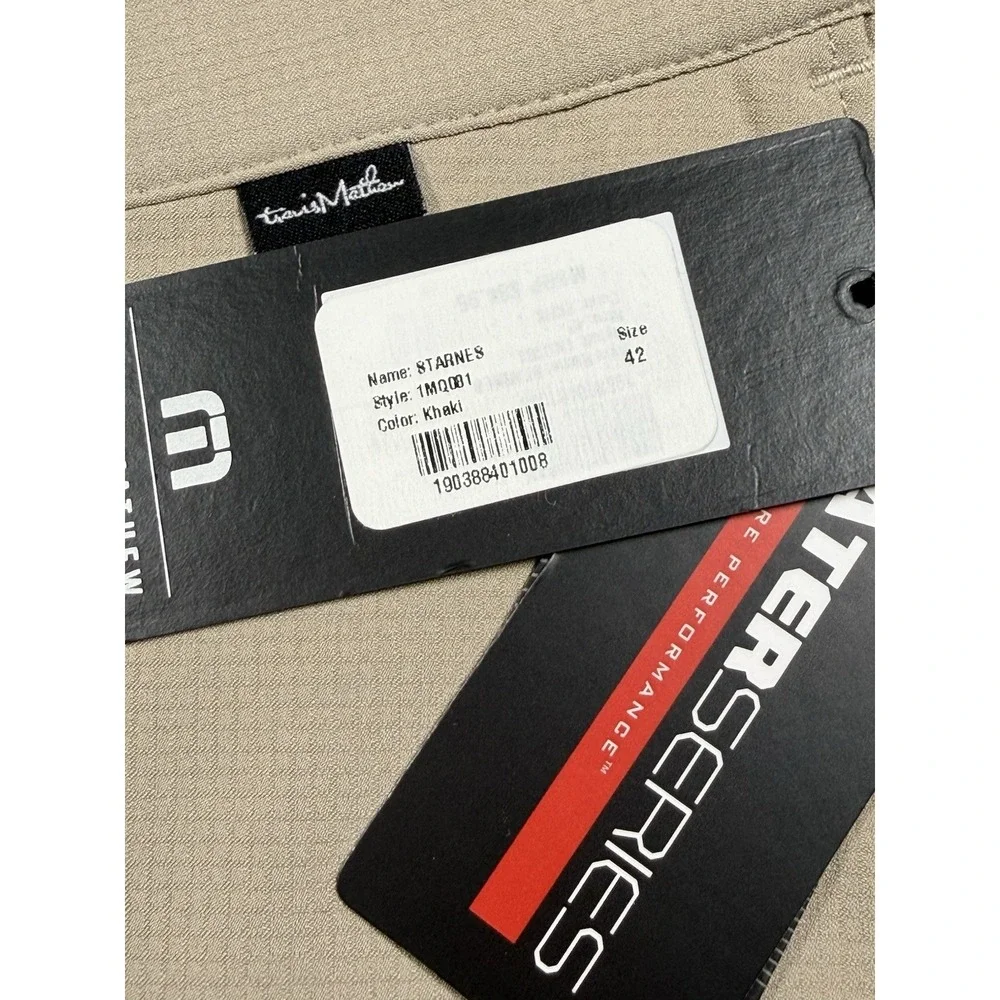 Travis Mathew Starnes Heater Series Performance Golf/Chino Khaki Shorts 42 NEW